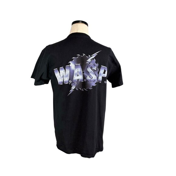 Vintage 90s W.A.S.P. Band Graphic T-Shirt Delta Pro Weight Black Short Sleeve - Picture 2 of 8